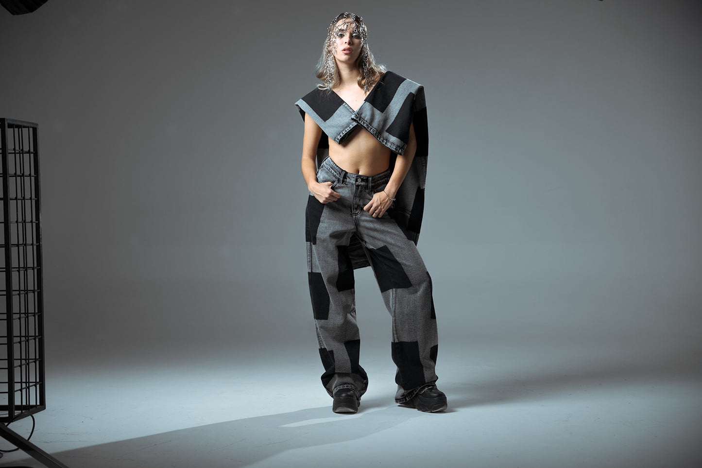 Pantalón Cuadros Negro
