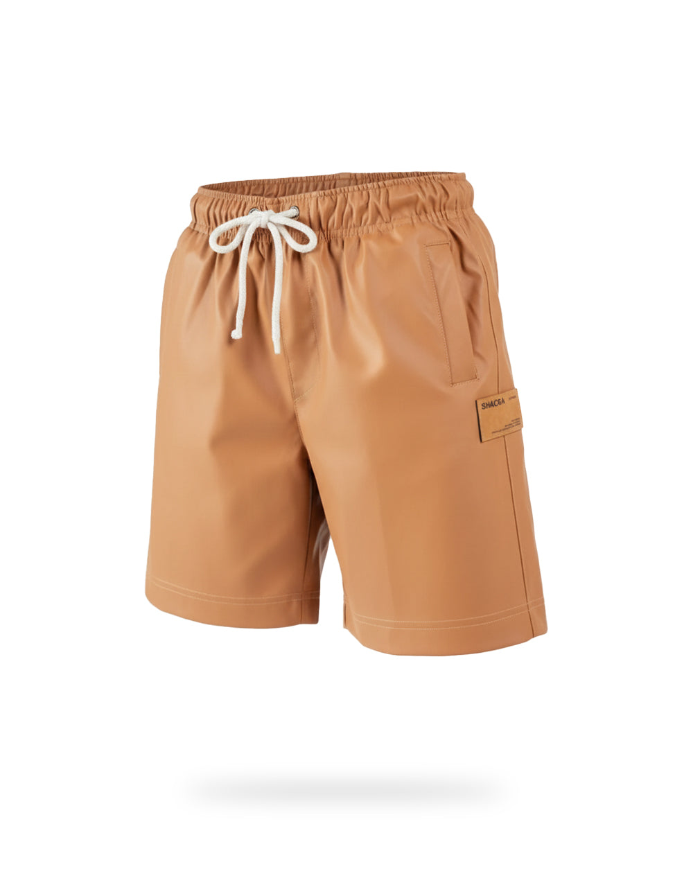 Bermudas En Cuerina Café Unisex