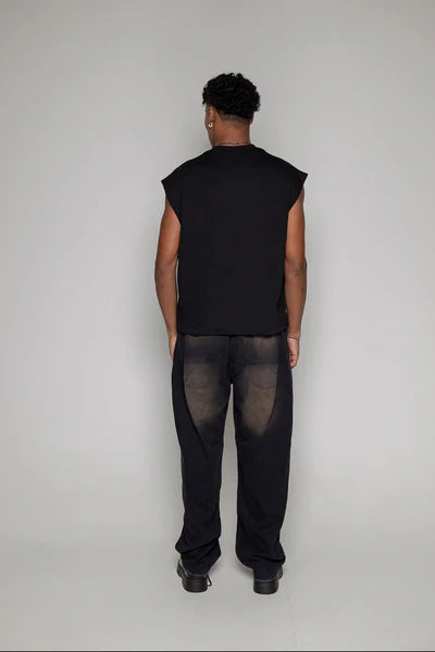 Baggy Courage  Negro Desgastes Unisex