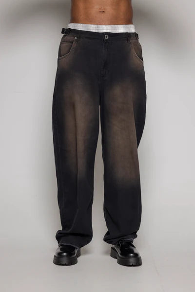 Baggy Courage  Negro Desgastes Unisex