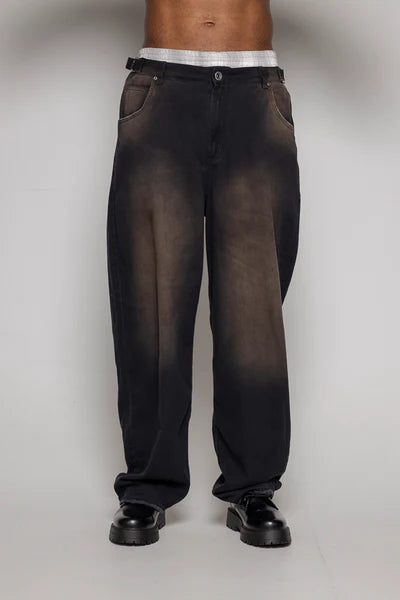 Baggy Courage  Negro Desgastes Unisex