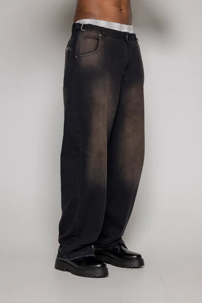 Baggy Courage  Negro Desgastes Unisex