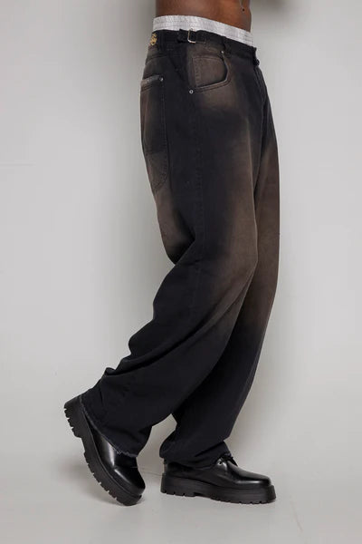 Baggy Courage  Negro Desgastes Unisex
