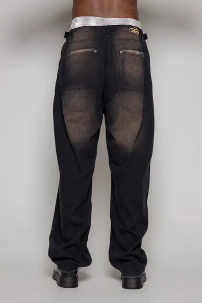 Baggy Courage  Negro Desgastes Unisex