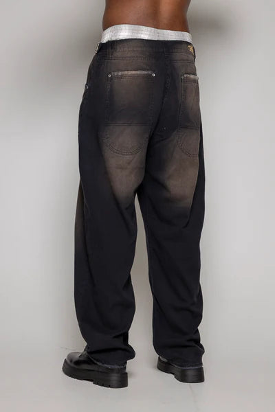 Baggy Courage  Negro Desgastes Unisex