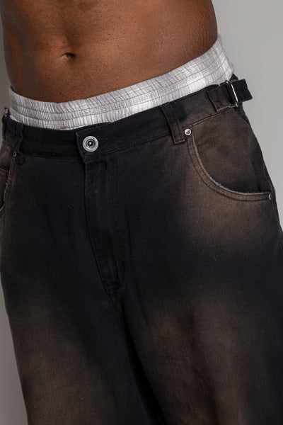 Baggy Courage  Negro Desgastes Unisex