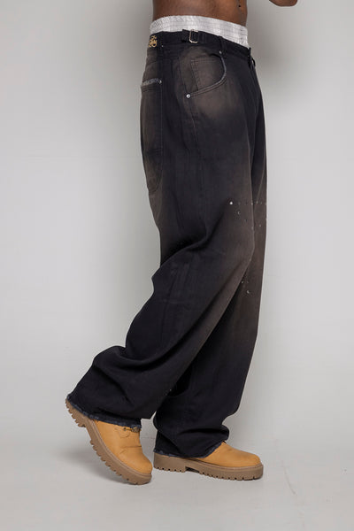 Baggy Courage Negro Desgastes/Estrella UNISEX
