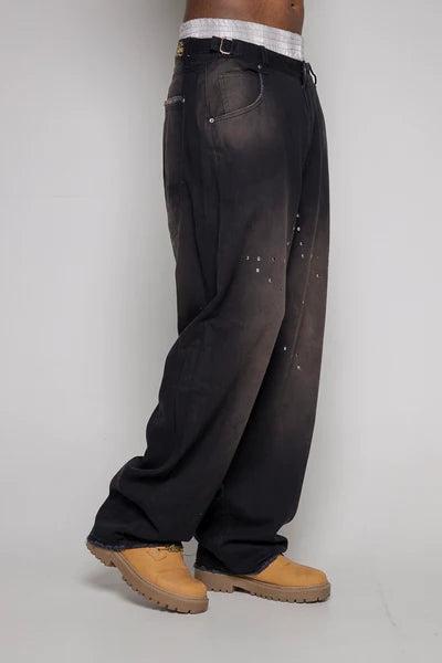 Baggy Courage Negro Desgastes/Estrella UNISEX