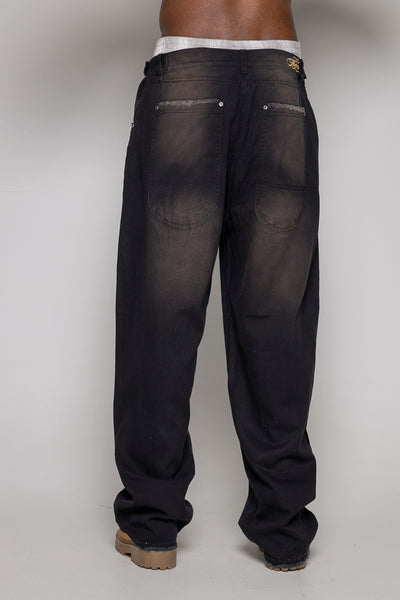 Baggy Courage Negro Desgastes/Estrella UNISEX