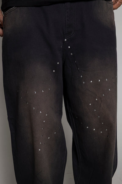 Baggy Courage Negro Desgastes/Estrella UNISEX