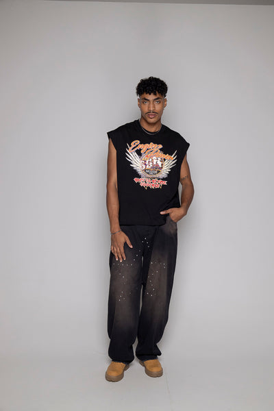 Baggy Courage Negro Desgastes/Estrella UNISEX