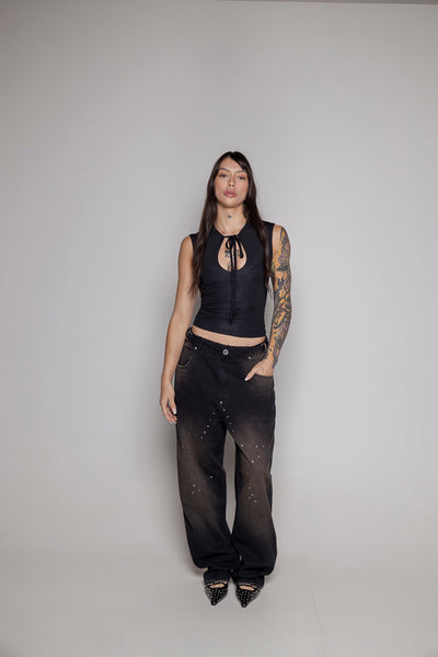 Baggy Courage Negro Desgastes/Estrella UNISEX