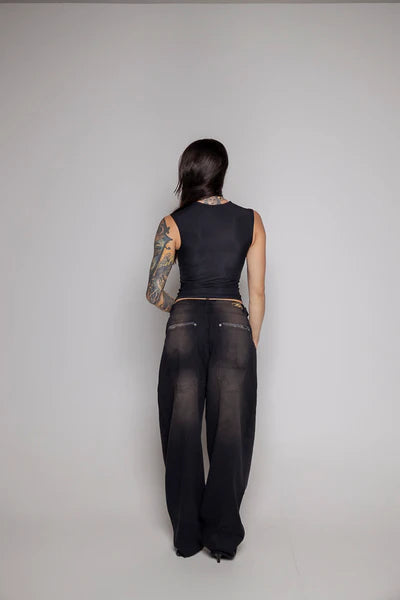 Baggy Courage Negro Desgastes/Estrella UNISEX
