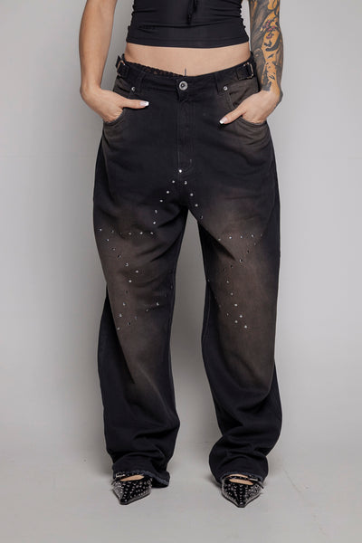 Baggy Courage Negro Desgastes/Estrella UNISEX