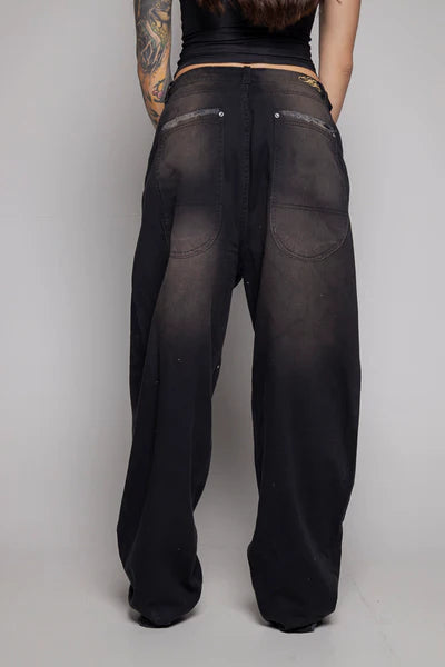 Baggy Courage Negro Desgastes/Estrella UNISEX