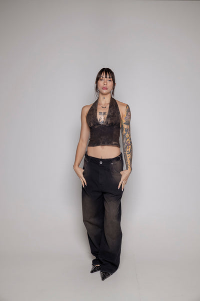 Baggy Courage  Negro Desgastes Unisex