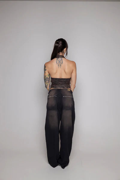 Baggy Courage  Negro Desgastes Unisex