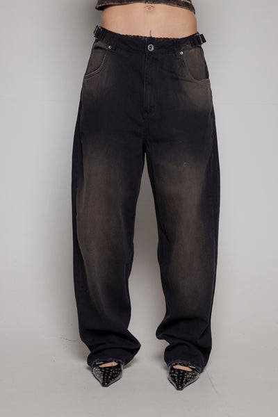 Baggy Courage  Negro Desgastes Unisex