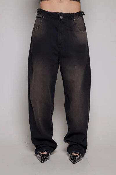 Baggy Courage  Negro Desgastes Unisex