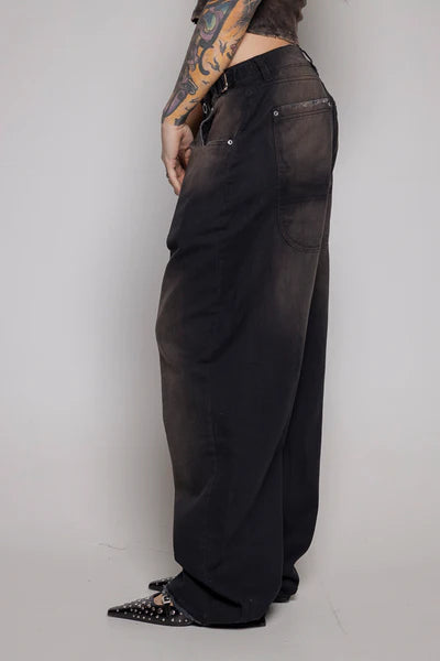 Baggy Courage  Negro Desgastes Unisex