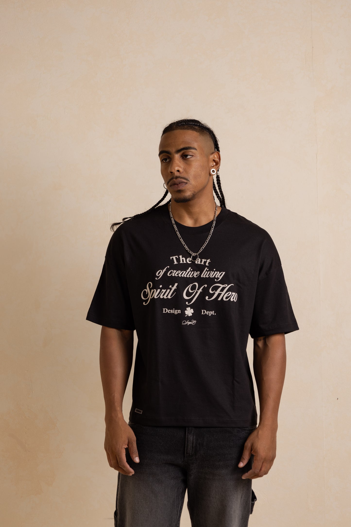Oversized Victorian Boxy Fit Lyric- Negra