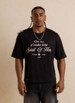 Oversized Victorian Boxy Fit Lyric- Negra