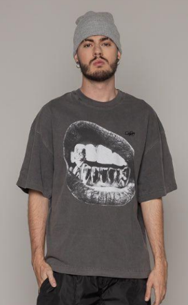 Oversized The Art Mouth-Gris