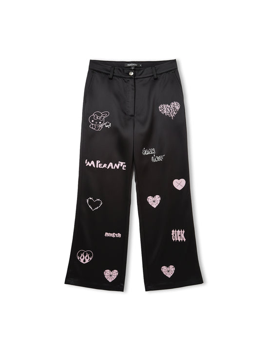 Pantalon Estampado Hello Kitty Negro