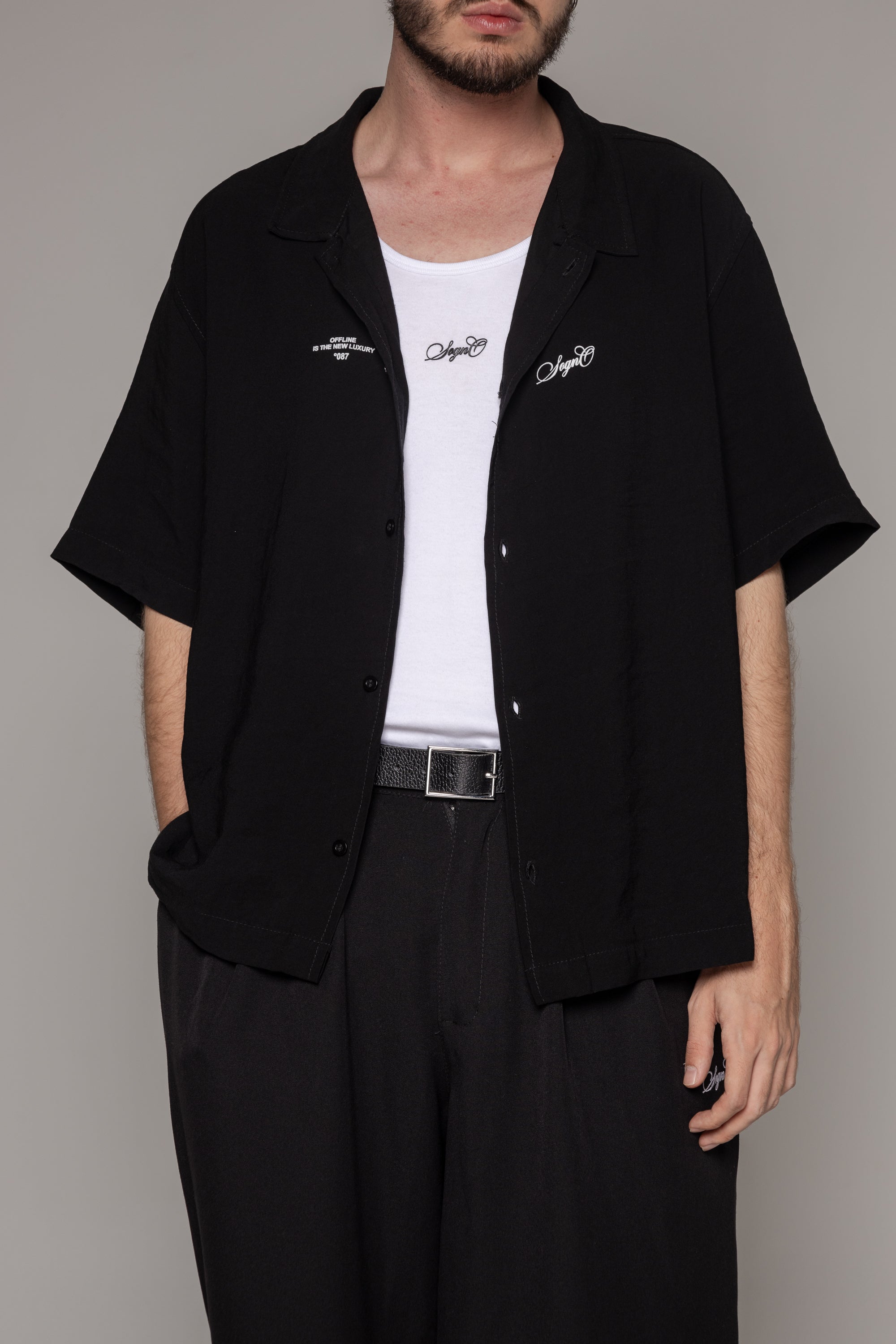 Camisa Boxy Fit The Art-Negra