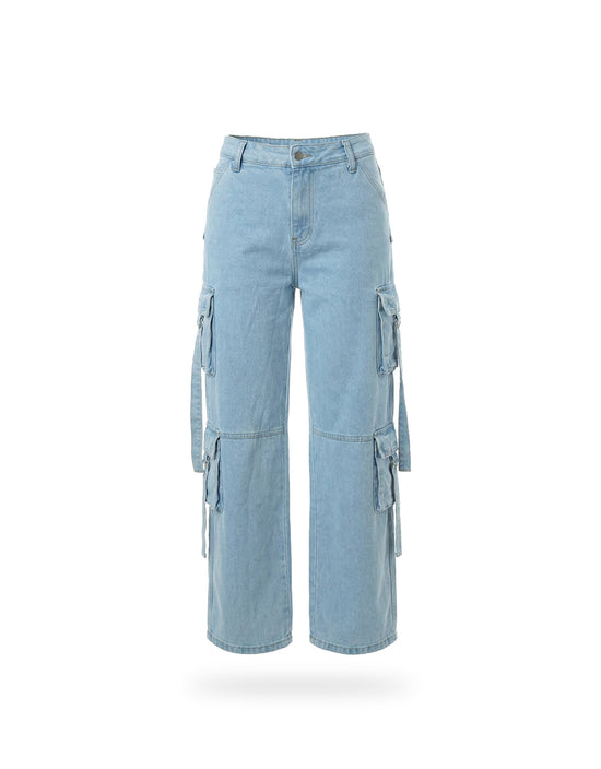 Pantalón Denim Cargo Azul