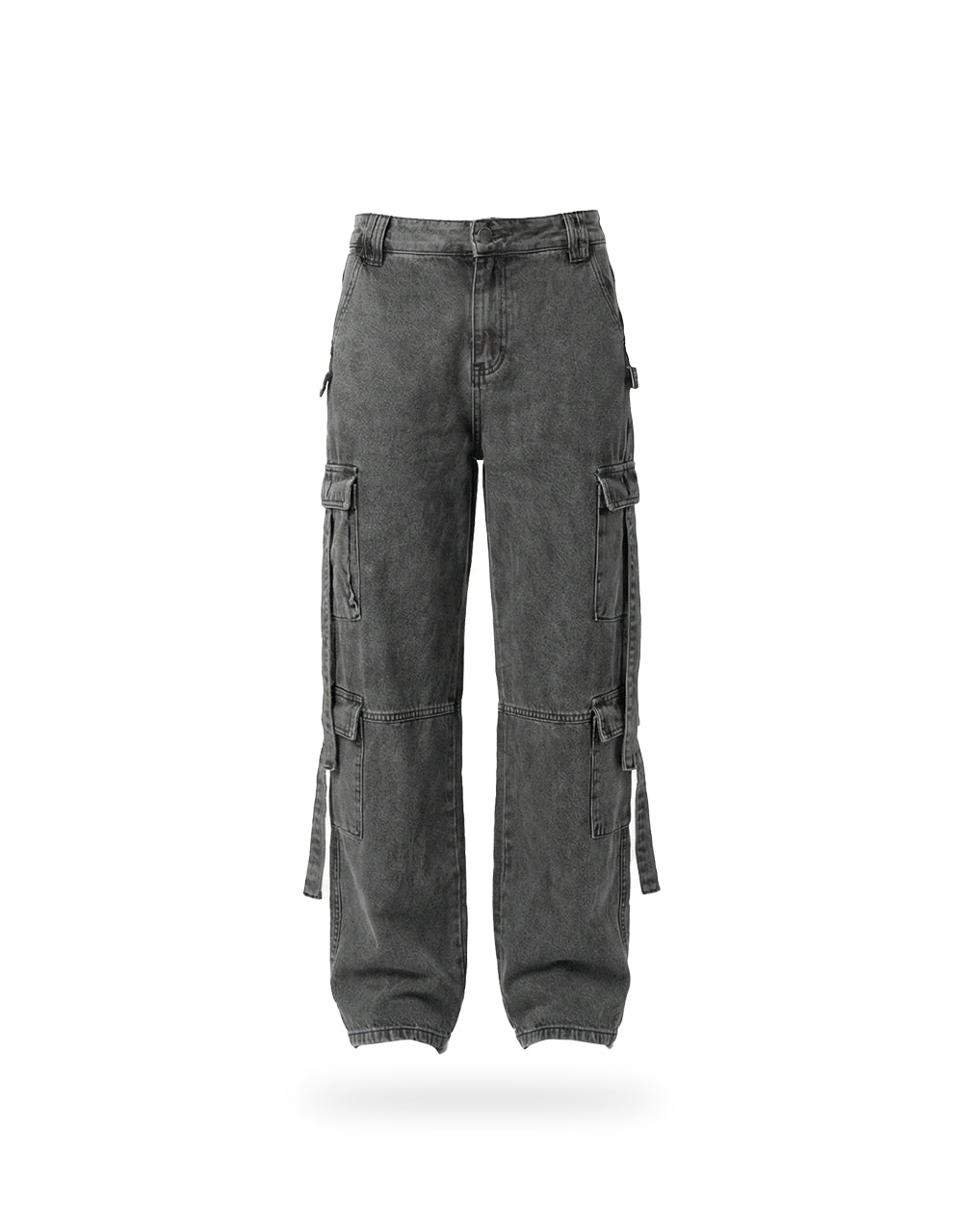 Pantalón Denim Cargo Gris