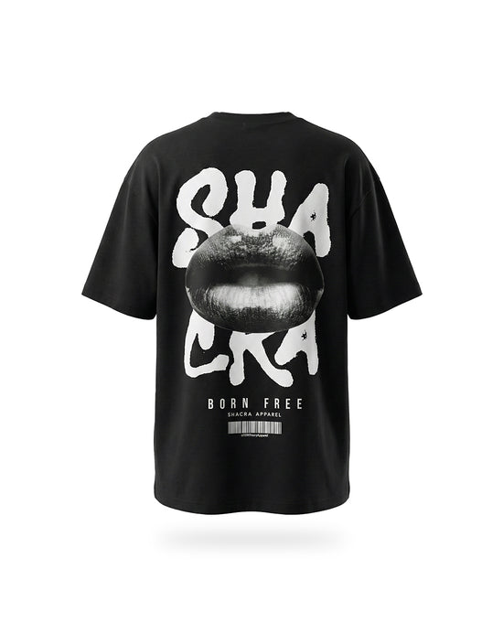 Oversized Boca Plateada Negro
