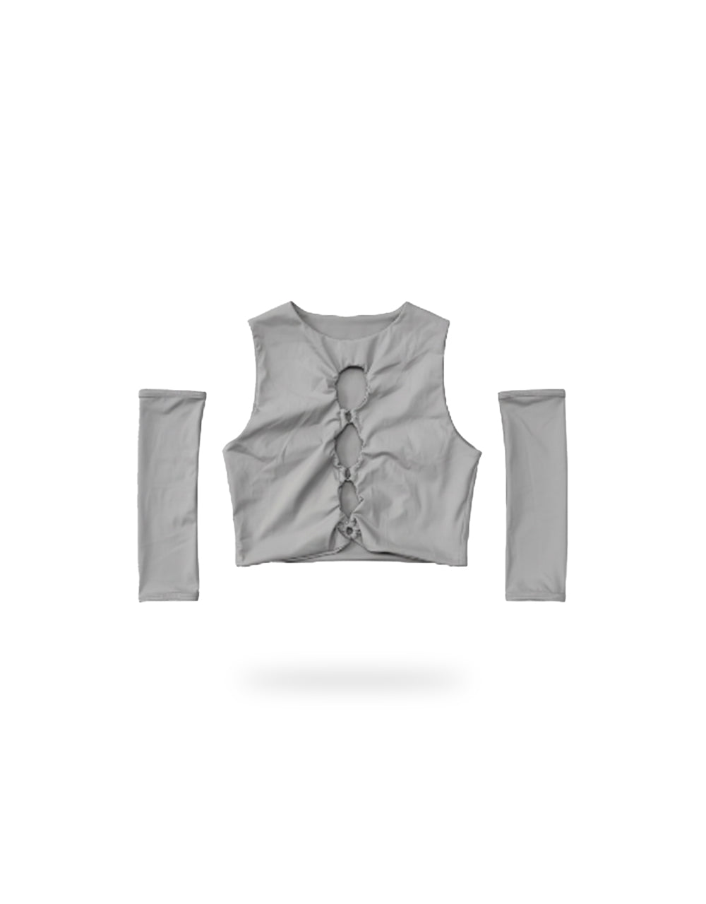 Crop Top Huecos Gris