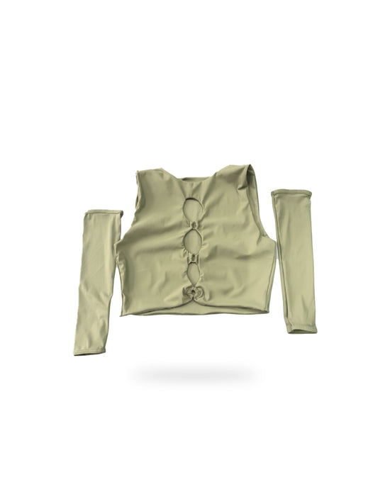 Crop Top Huecos Verde