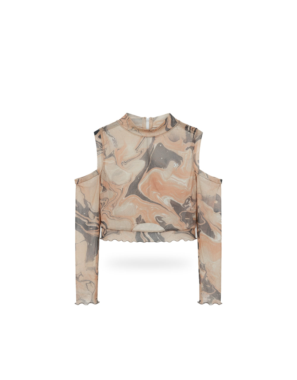 Croptop Guantes Aqua Peach