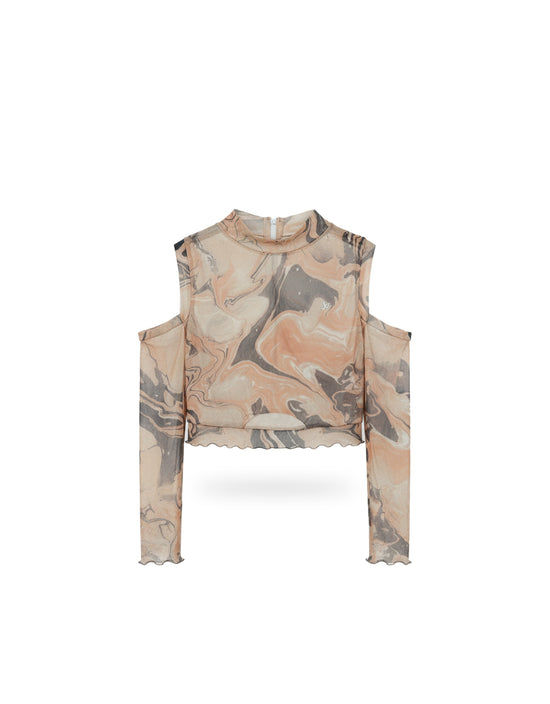 Croptop Guantes Aqua Peach